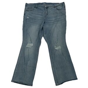 Old Navy Kicker Boot Cut Jeans Stretch Light Wash Women’s 24 Plus Distressed